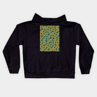 Ochre and blue tiles Kids Hoodie